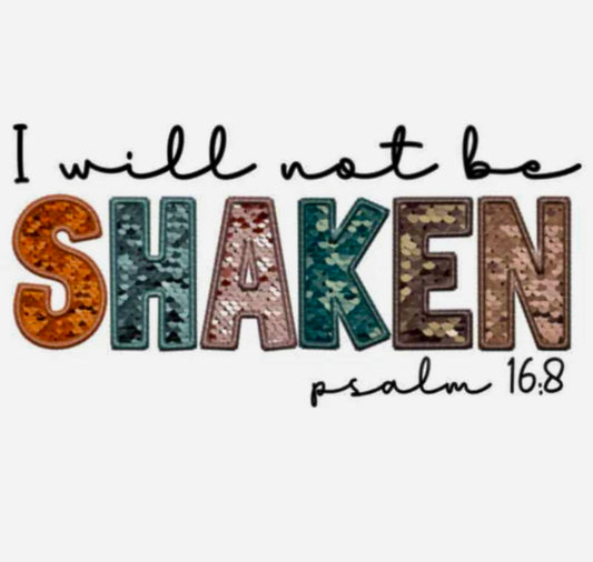 I WILL NOT BE SHAKEN DTF TRANSFER